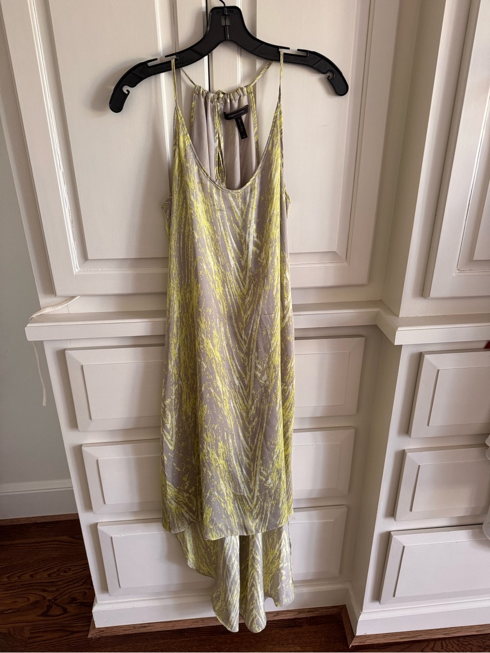 BCBGMaxAzria Yellow and Gray High-Low Slip Dress